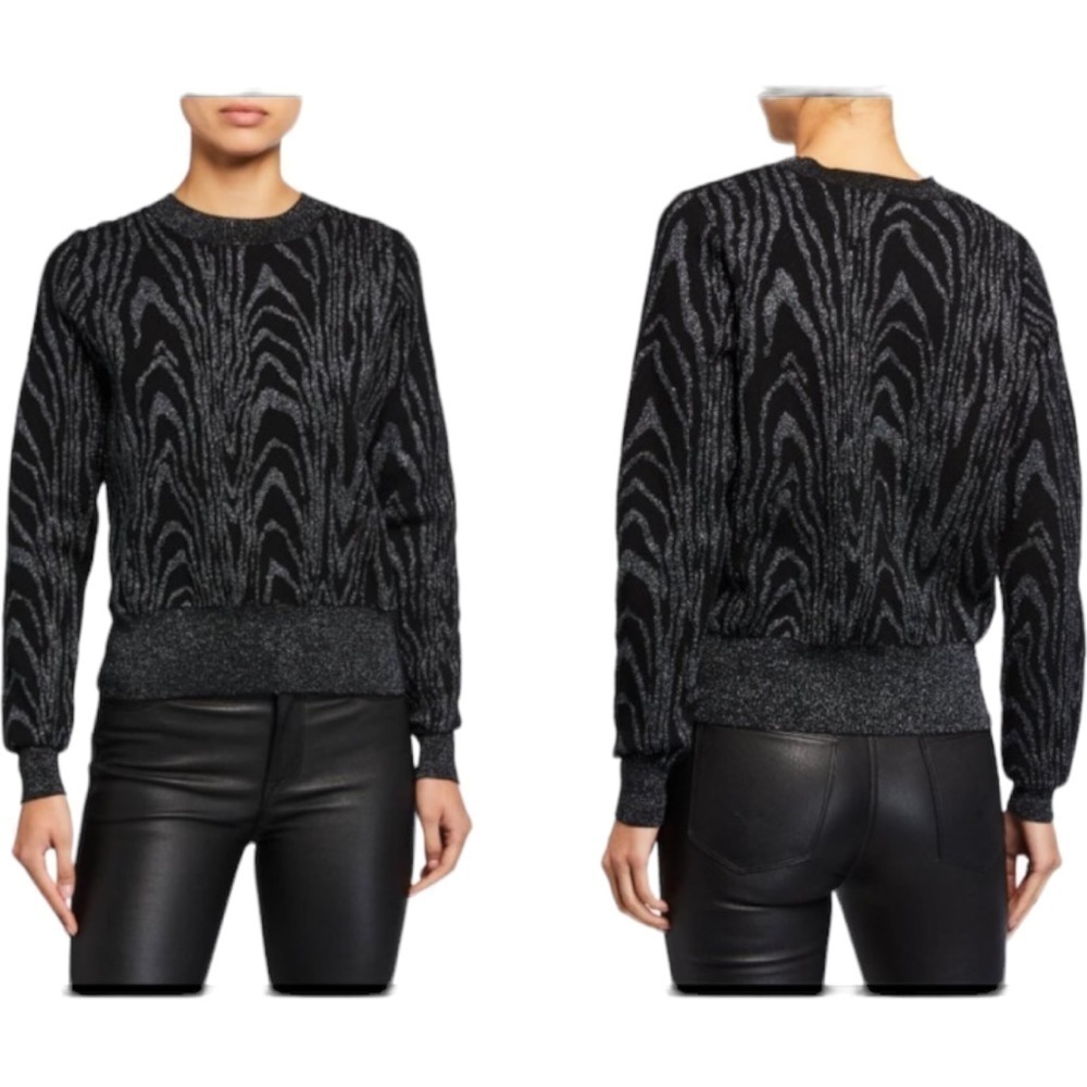 ALC Jesper Metallic Animal-Print Sweater